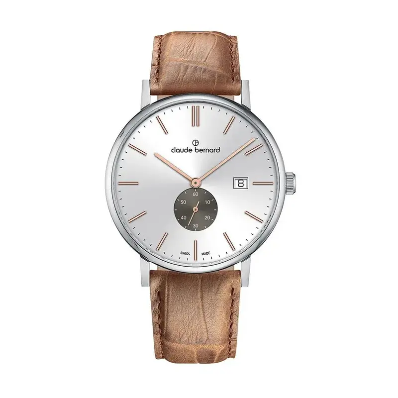 Claude Bernard Cb65004-3-Airg Brown Leather Men's Watch 1