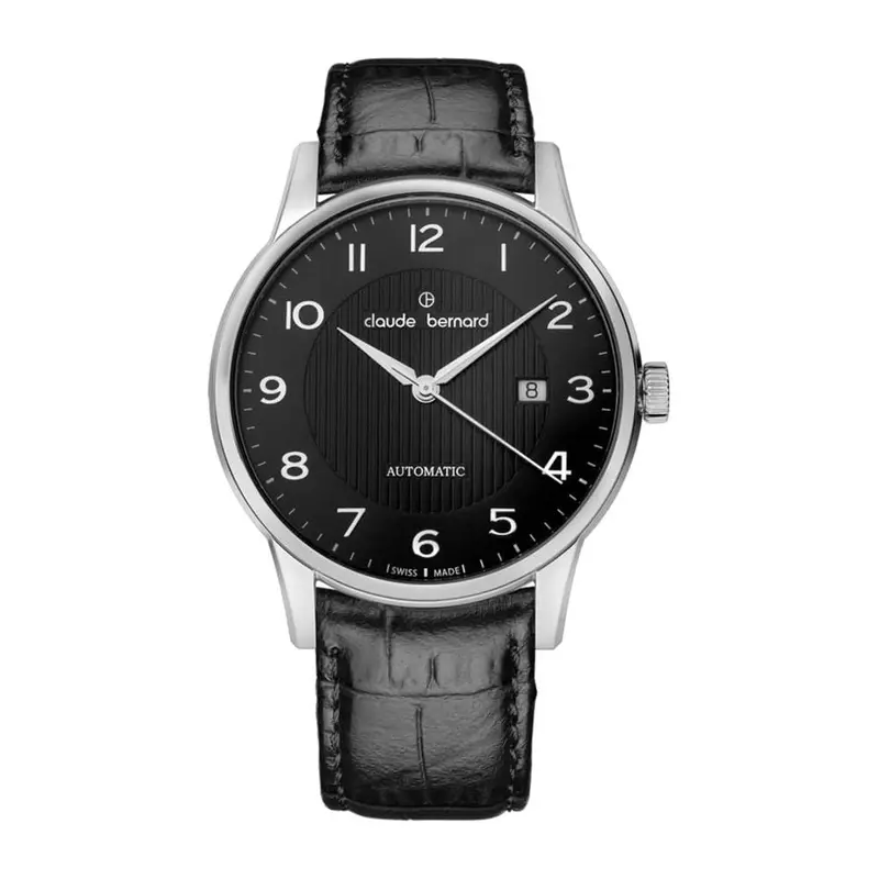 Claude Bernard Classic Cb80091-3-Nbn Black Leather Men's Watch 1