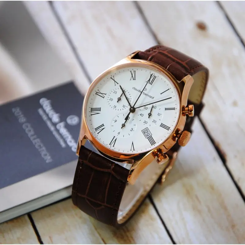 Claude Bernard Swiss Made Chronograph Cb10218-37R-Br Men's Watch 1