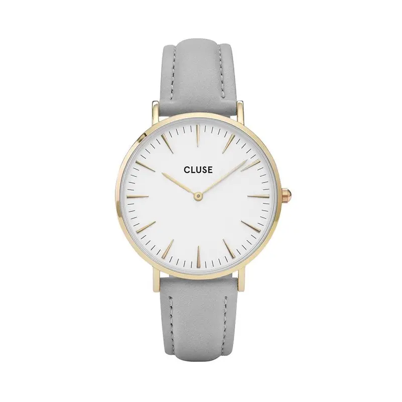 Cluse La Boheme Quartz Silver Stainless Steel Cl18414 Grey Leather Strap Ladies Watch 1