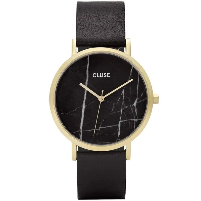 Cluse La Roche Quartz Gold Stainless Steel Cl40004 Black Leather Strap Ladies Watch 1