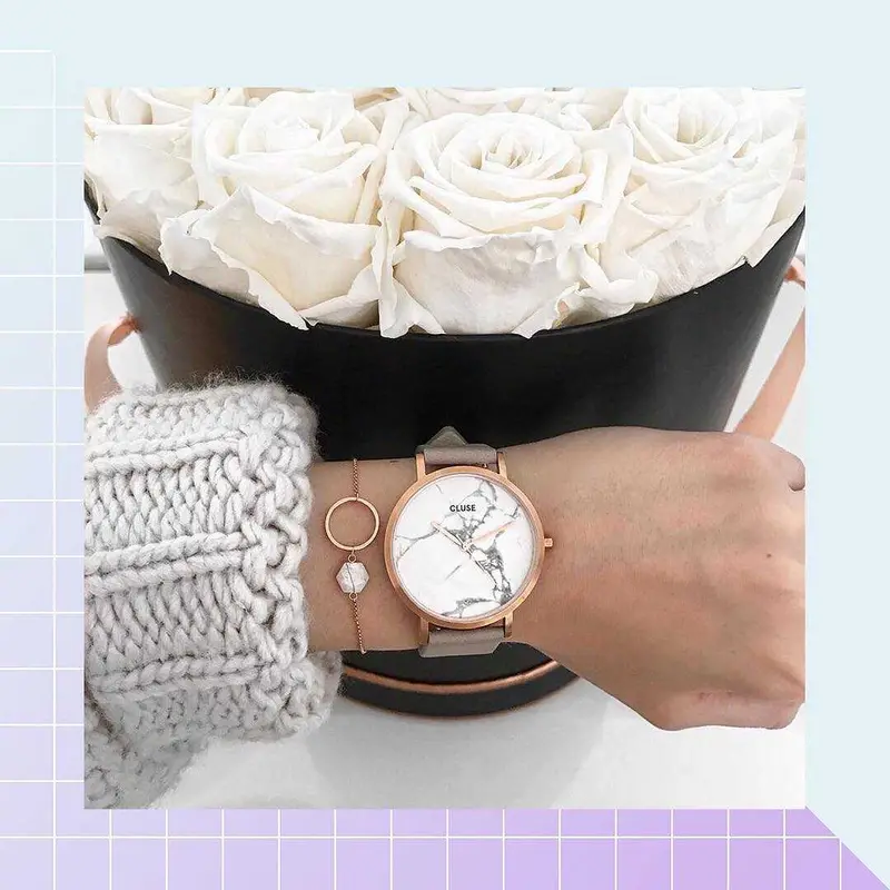 Cluse La Roche Quartz Rose Gold Stainless Steel Cl40005 Grey Leather Strap Ladies Watch 2
