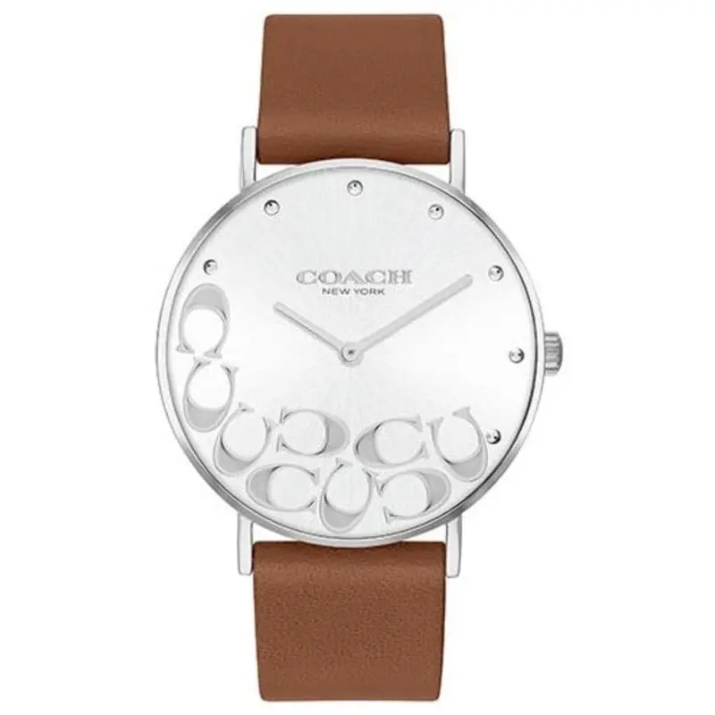 Coach 14503803 Perry White  Dial Leather Women's Watch 1