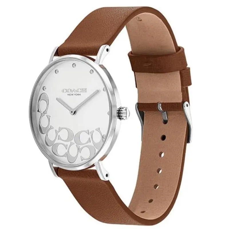 Coach 14503803 Perry White Dial Leather Women's Watch 2