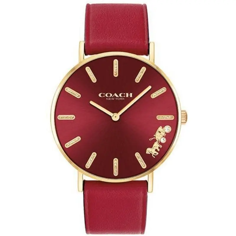 Coach 14503852 Red Leather Women's Watch 1