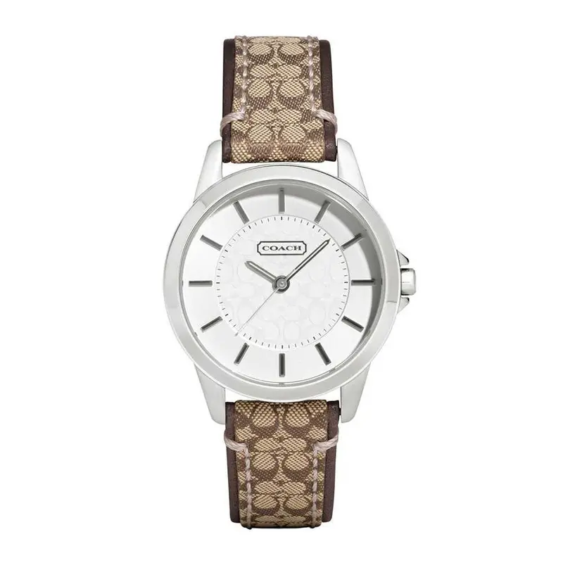 Coach Classic Signature Analog Quartz Silver Stainless Steel 14501525 Leather Strap Women's Watch 1