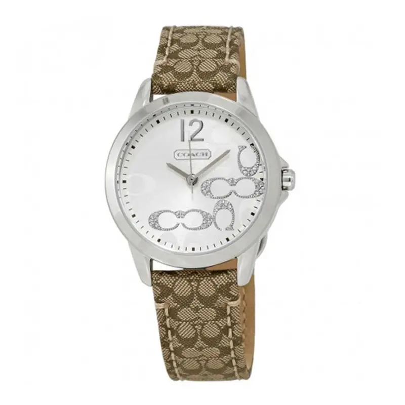 Coach Classic Signature Analog Quartz Silver Stainless Steel 14501620 Leather Strap Women's Watch 1