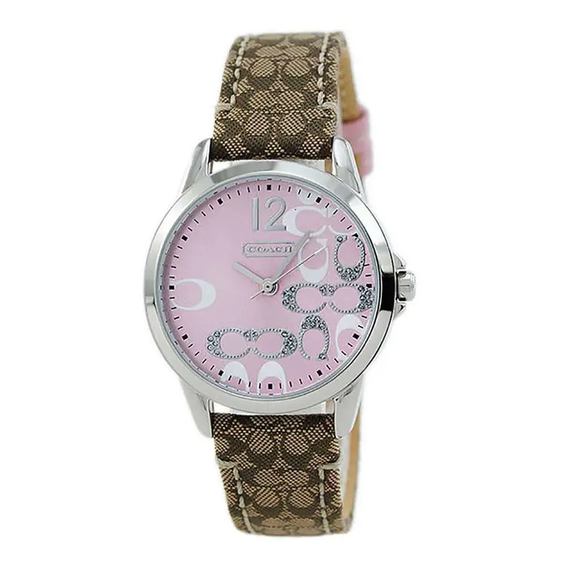 Coach Classic Signature Analog Quartz Silver Stainless Steel 14501621 Leather Strap Women's Watch 1