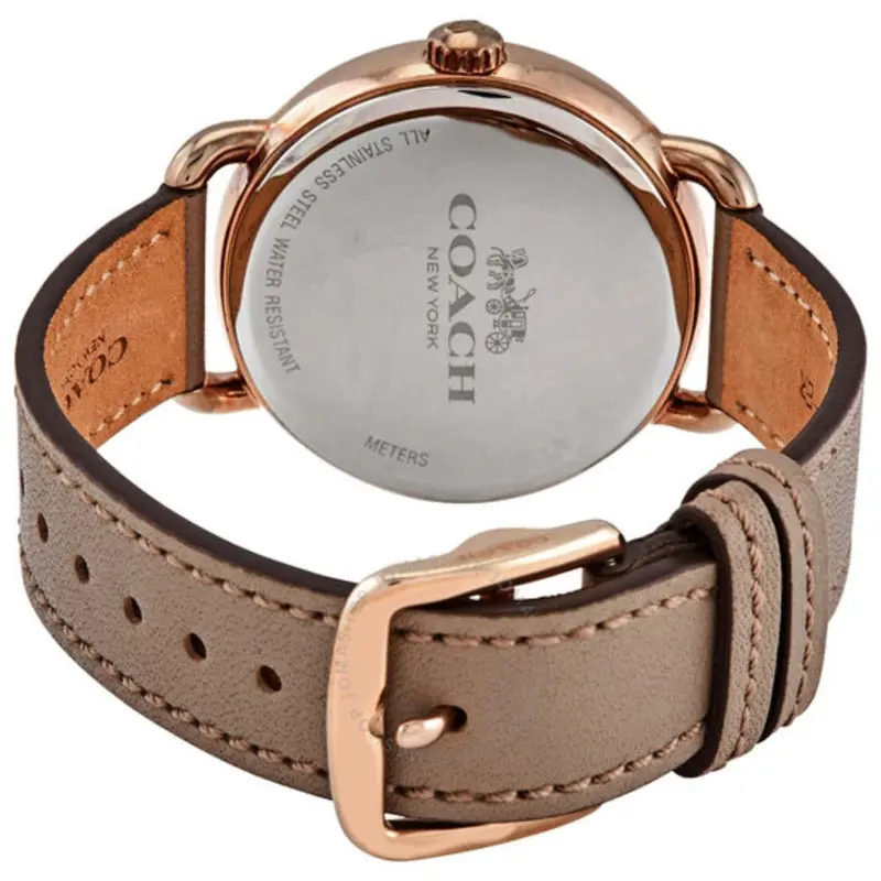 Coach Delancey Analog Quartz Rose Gold Stainless Steel 14502797 Brown Leather Strap Women's Watch 2