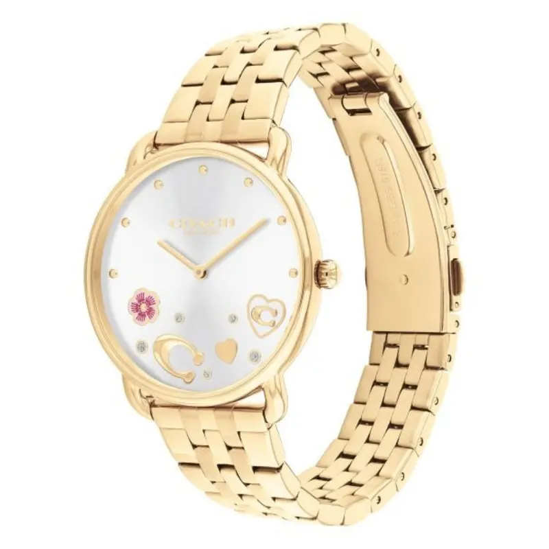 Coach Elliot 36Mm Crystal Accent Gold-Tone Bracelet Watch 14504349 2