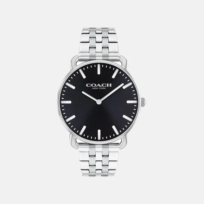 Coach Elliot Black Dial Stainless Steel Watch 14000116 1