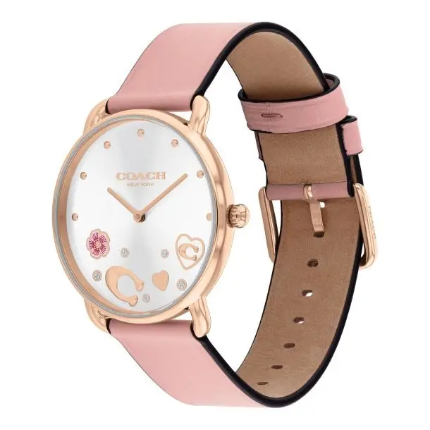 Coach Elliot Crystal Accent & Blush Leather Strap Watch 14504295 2