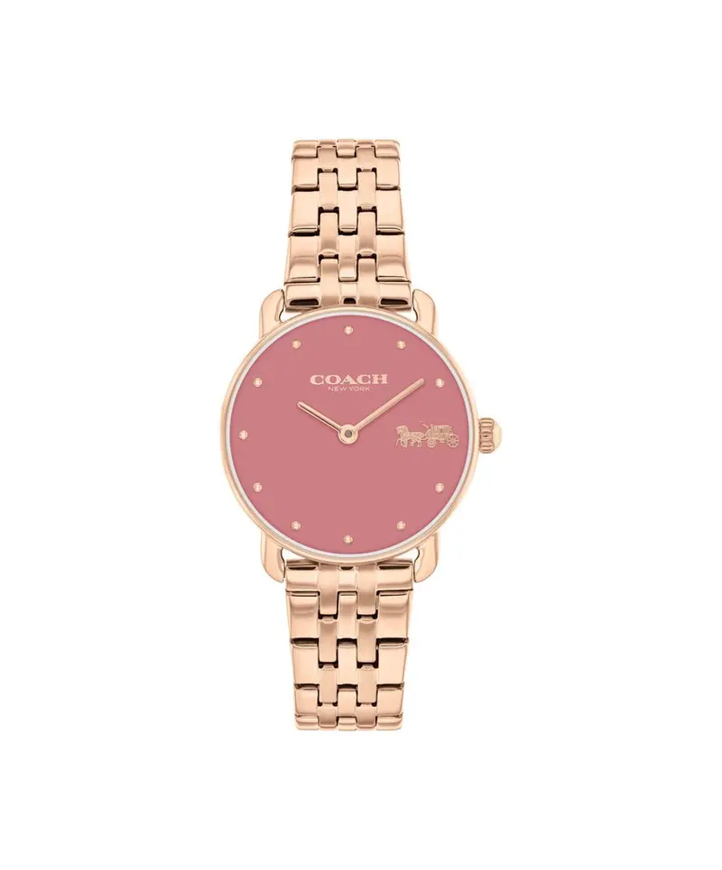 Coach Elliot Horse & Carriage Pink Dial Rose-Toned Bracelet Watch 14504444 1