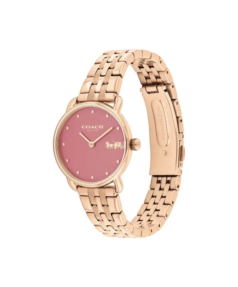 Coach Elliot Horse & Carriage Pink Dial Rose-Toned Bracelet Watch 14504444 2
