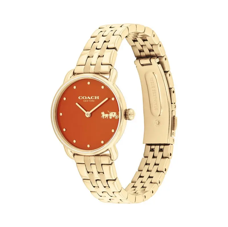 Coach Elliot Horse & Carriage Red Dial Gold-Toned Bracelet Watch 14504446 2
