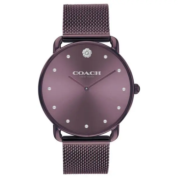 Coach Elliot Purple Steel Mesh Bracelet Watch 14504211 1