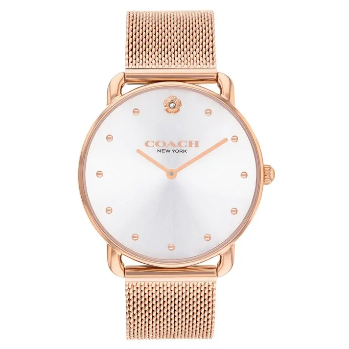 Coach Elliot Rose Gold Steel Mesh Bracelet Watch 14504209 1