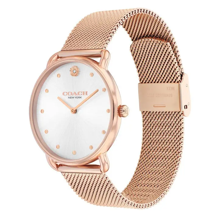 Coach Elliot Rose Gold Steel Mesh Bracelet Watch 14504209 2