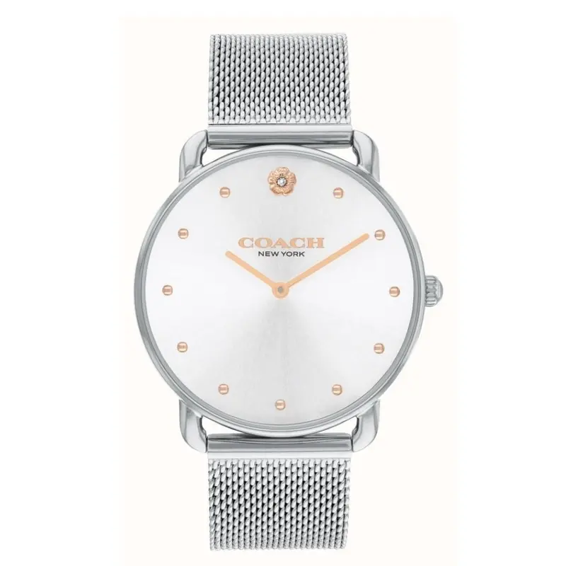 Coach Elliot Silver Steel Mesh Bracelet Watch 14504207 1