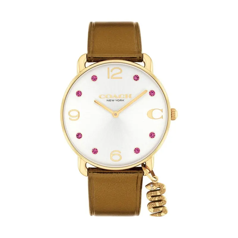 Coach Elliot Special New Year Watch Tan Leather Strap 14504449 1