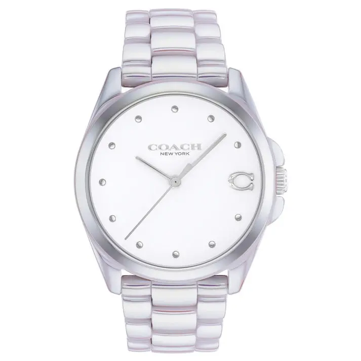 Coach Greyson Silver Ceramic Bracelet Watch 14504390 1