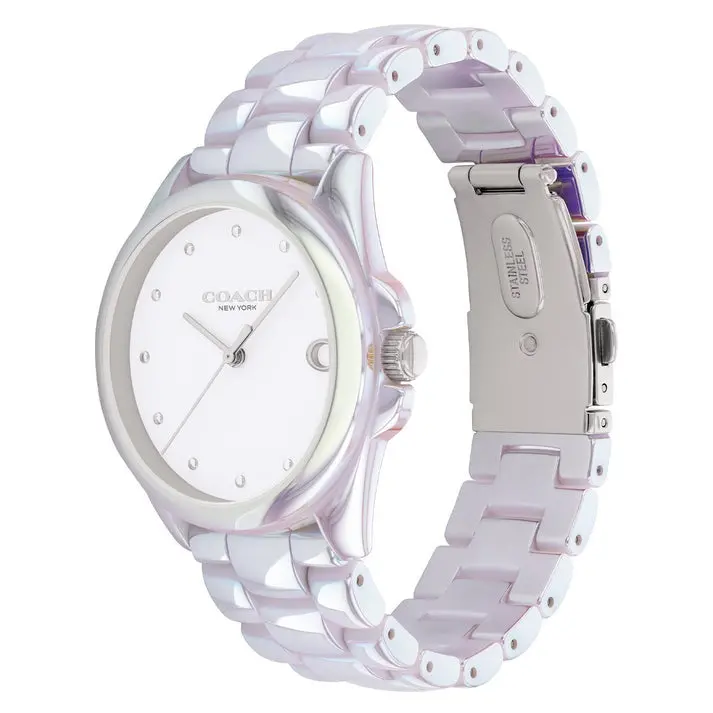 Coach Greyson Silver Ceramic Bracelet Watch 14504390 2