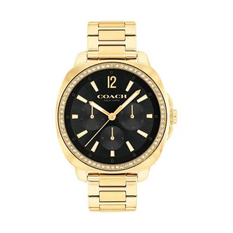 Coach Kitt Crystal Chronograph Gold Steel Watch 14504398 1