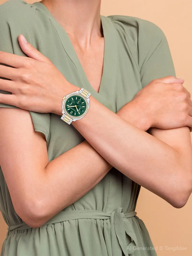 Coach Kitt Crystal Green Chronograph Two-Tone Watch 14504394 2