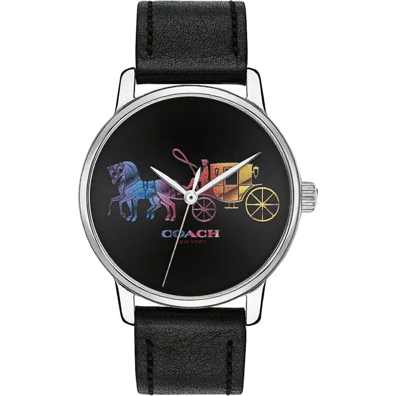 Coach New York Black Dial & Leather Strap Women Watch 14503585 1