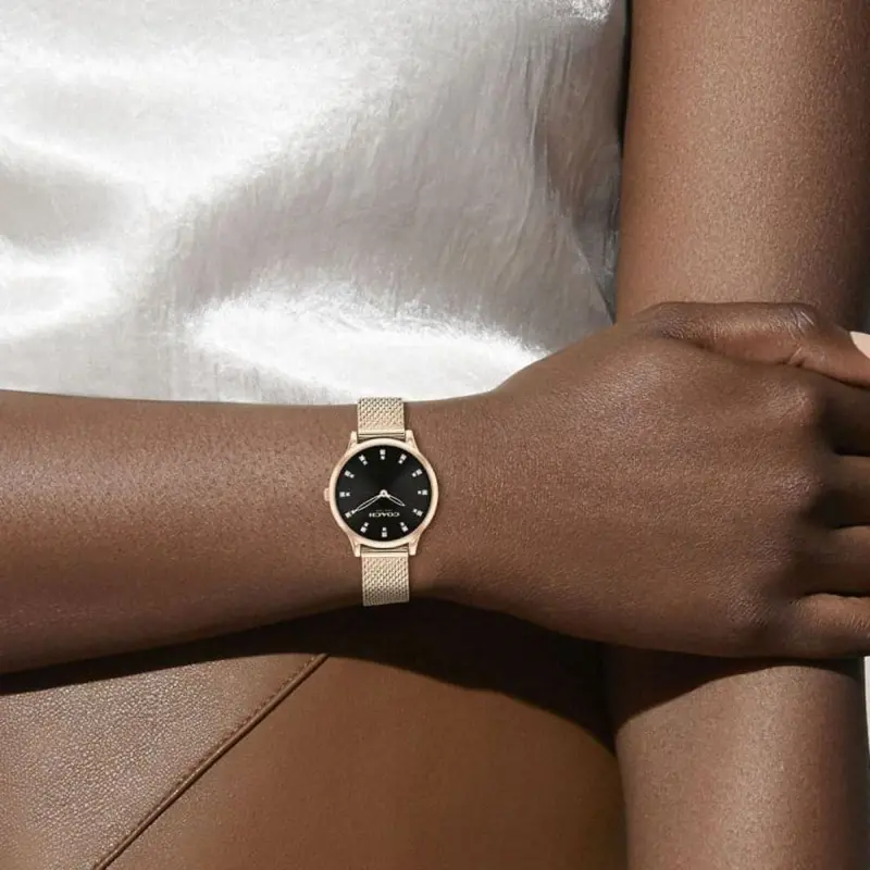 Coach New York Black Dial Rose Gold Milanese Strap Women Watch 14504217 2