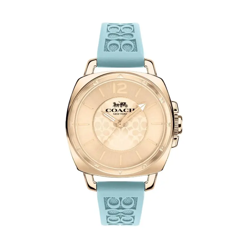 Coach New York Boyfriend Turquoise Rubber Strap Women Watch 14503979 1