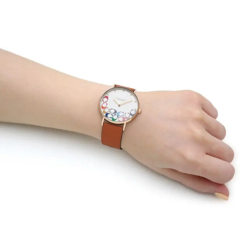 Coach New York Brown Leather Strap Women Watch 14503974 2