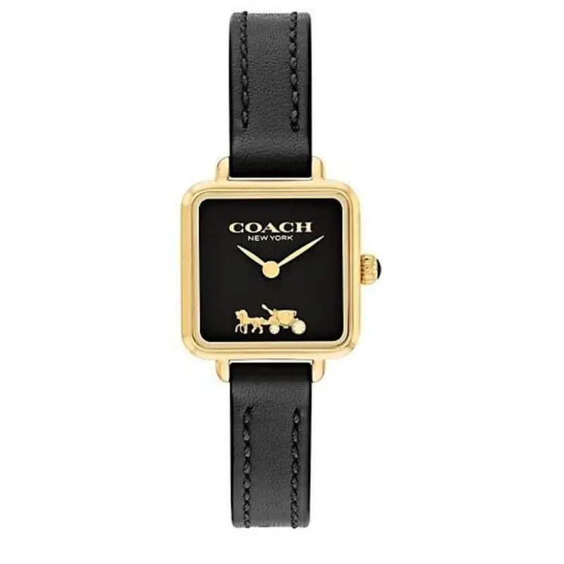 Coach New York Cass Signature Horse Black Leather Strap Women Watch 14504225 1