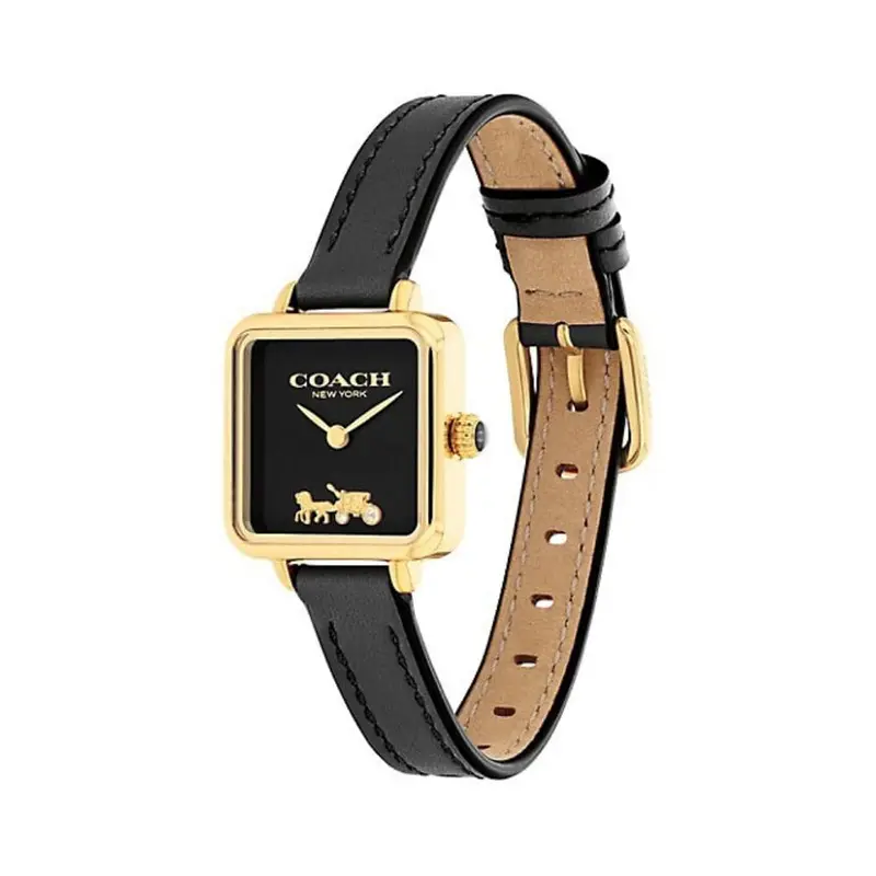 Coach New York Cass Signature Horse Black Leather Strap Women Watch 14504225 2