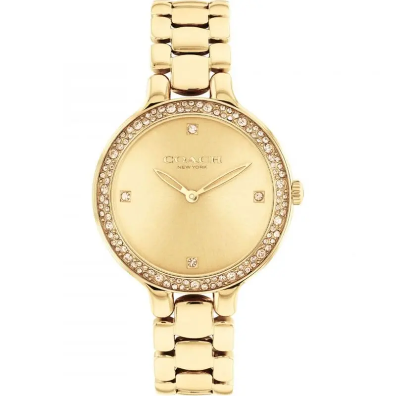 Coach New York Chelsea Gold Dial Stainless Steel Strap Women Watch 14504125 1