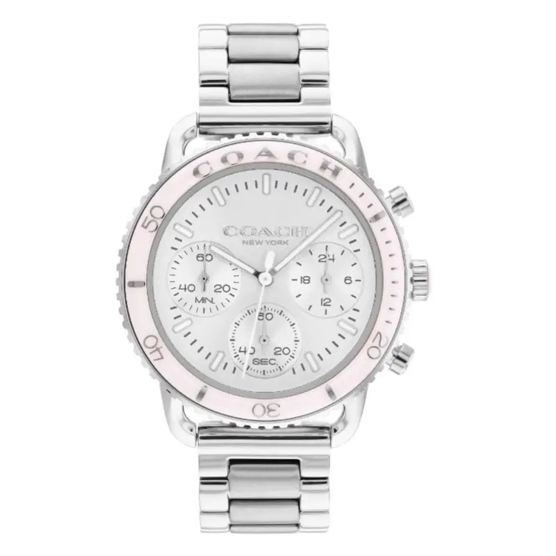 Coach New York Chronograph Silver Stainless Steel Strap Women Watch 14504050 1