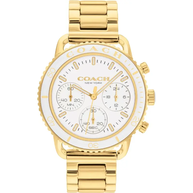 Coach New York Chronohraph Gold Stainless Steel Strap Women Watch 14504051 1