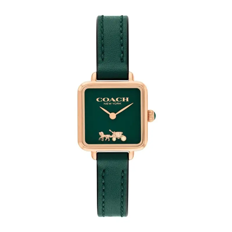 Coach New York Green Dial Leather Strap Women Watch 14504227P 1
