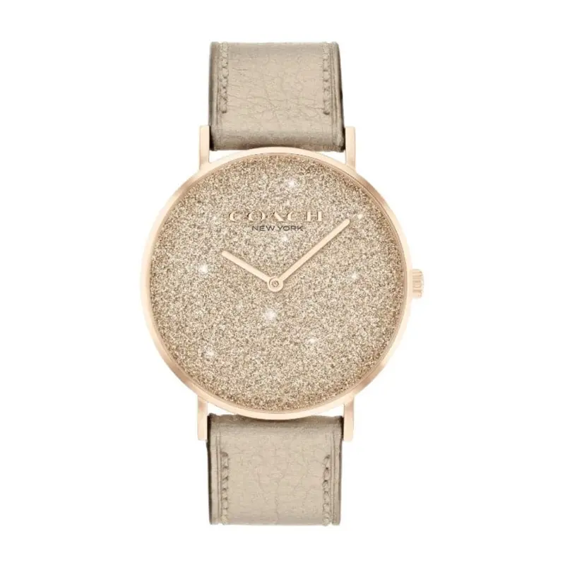 Coach New York Perry Glitter Dial Leather Strap Women Watch 14504077 1