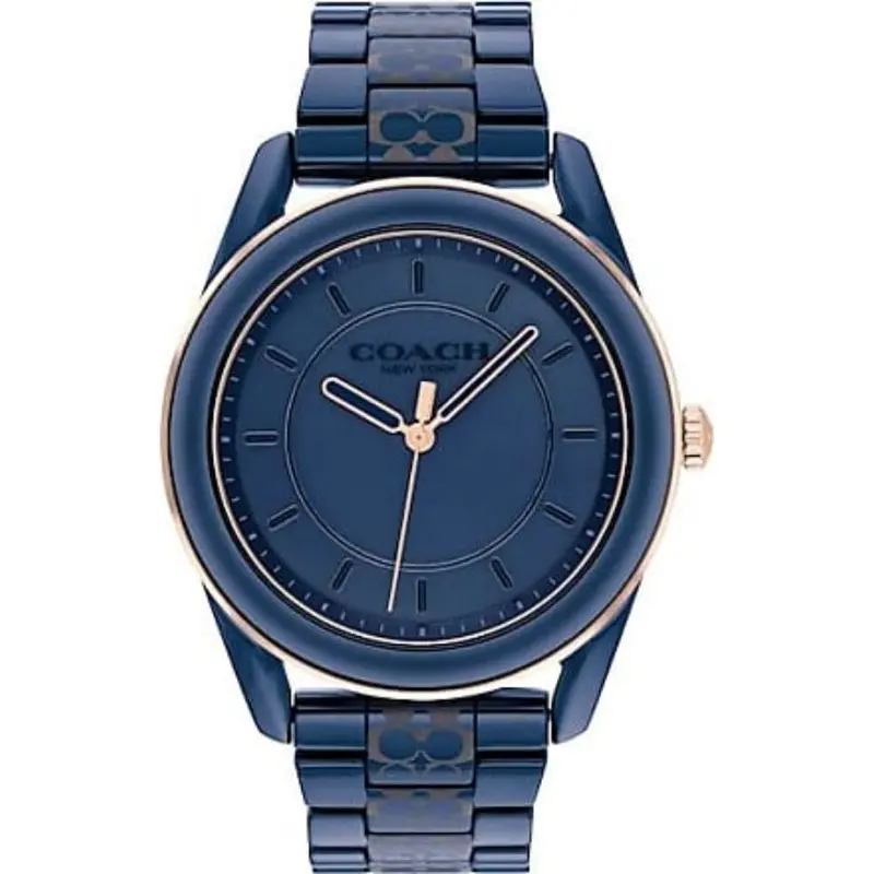 Coach New York Preston Navy Ceramic Stainless Steel Women Watch 14503773 1