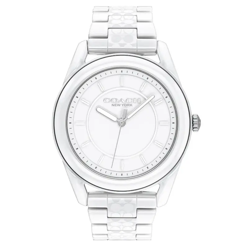 Coach New York Preston White Ceramic Strap Women Watch 14503771 1