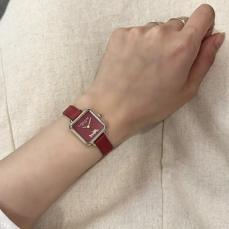 Coach New York Red Dial & Leather Strap Women Watch 14504226 2