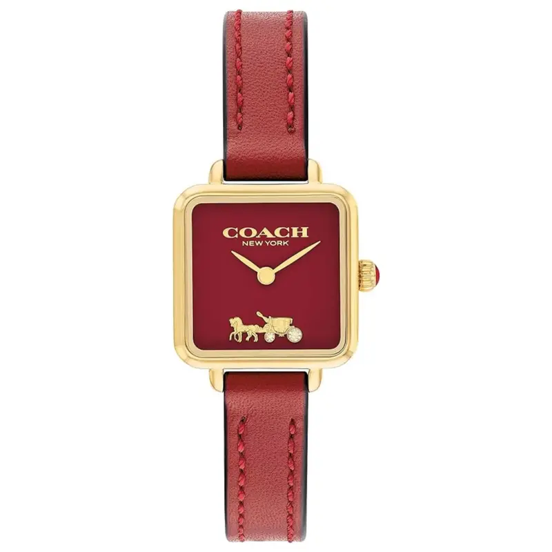 Coach New York Red Leather Strap Women Watch 14504226P 1