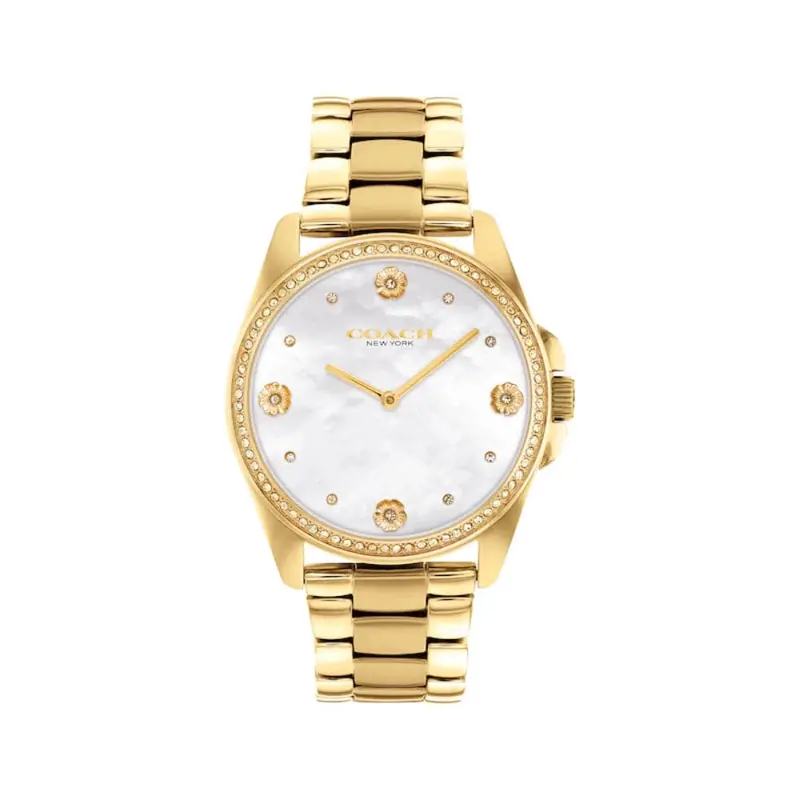 Coach New York Silver Dial Gold Stainless Steel Strap Women Watch 14504109 1