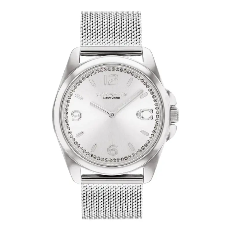 Coach New York Silver Dial Milanese Strap Women Watch 14504146 1