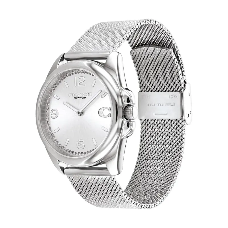 Coach New York Silver Dial Milanese Strap Women Watch 14504146 2