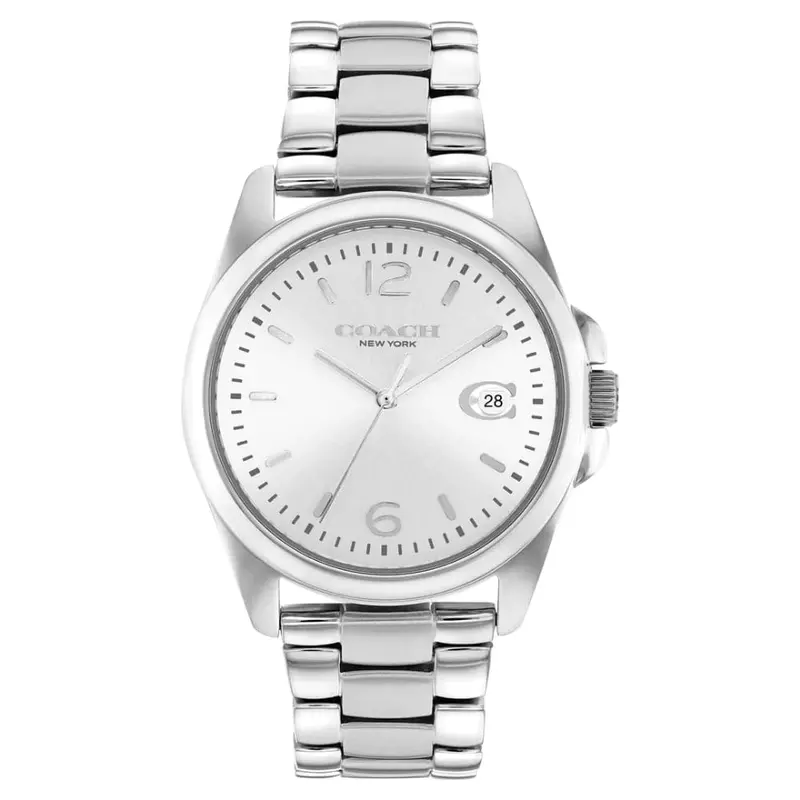 Coach New York Silver Dial & Stainless Steel Strap Women Watch 14503910 1