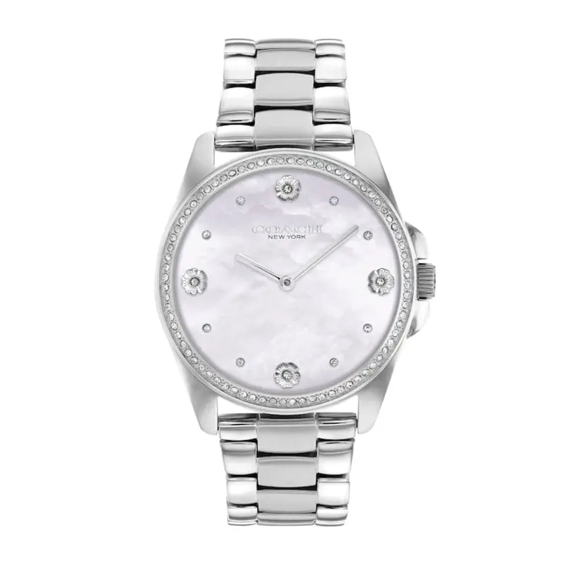 Coach New York Silver Dial Stainless Steel Strap Women Watch 14504108 1