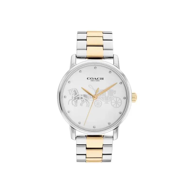 Coach New York Silver Dial Two-Tone Stainless Steel Strap Women Watch 14503738 1