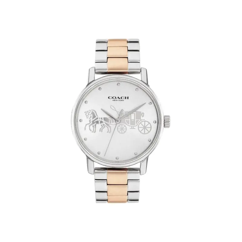 Coach New York Silver Dial Two-Tone Stainless Steel Strap Women Watch 14503944 1